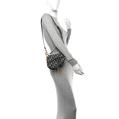 Christian Dior Oblique Mini Saddle Bag With Strap Blue 2 of 11