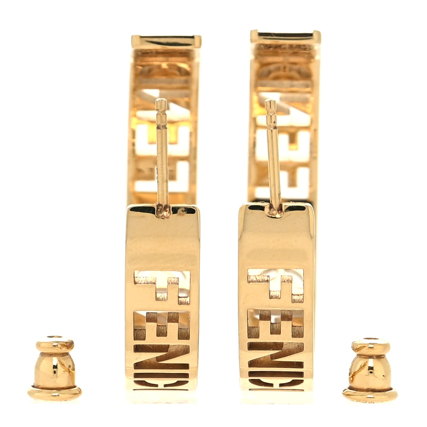 Bronze Small Signature Hoop Earrings Gold