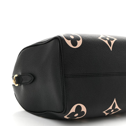 Louis Vuitton Empreinte Monogram Giant Speedy Bandouliere 25 Black Beige 8 of 9