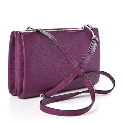 MCM Grained Calfskin Milla Double Crossbody Bag Purple 3 of 10