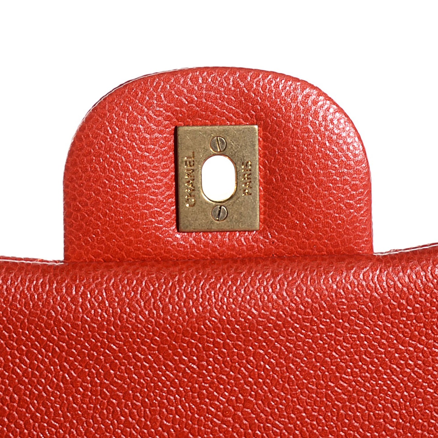 Pearly Caviar Quilted Jumbo Double Flap Orange