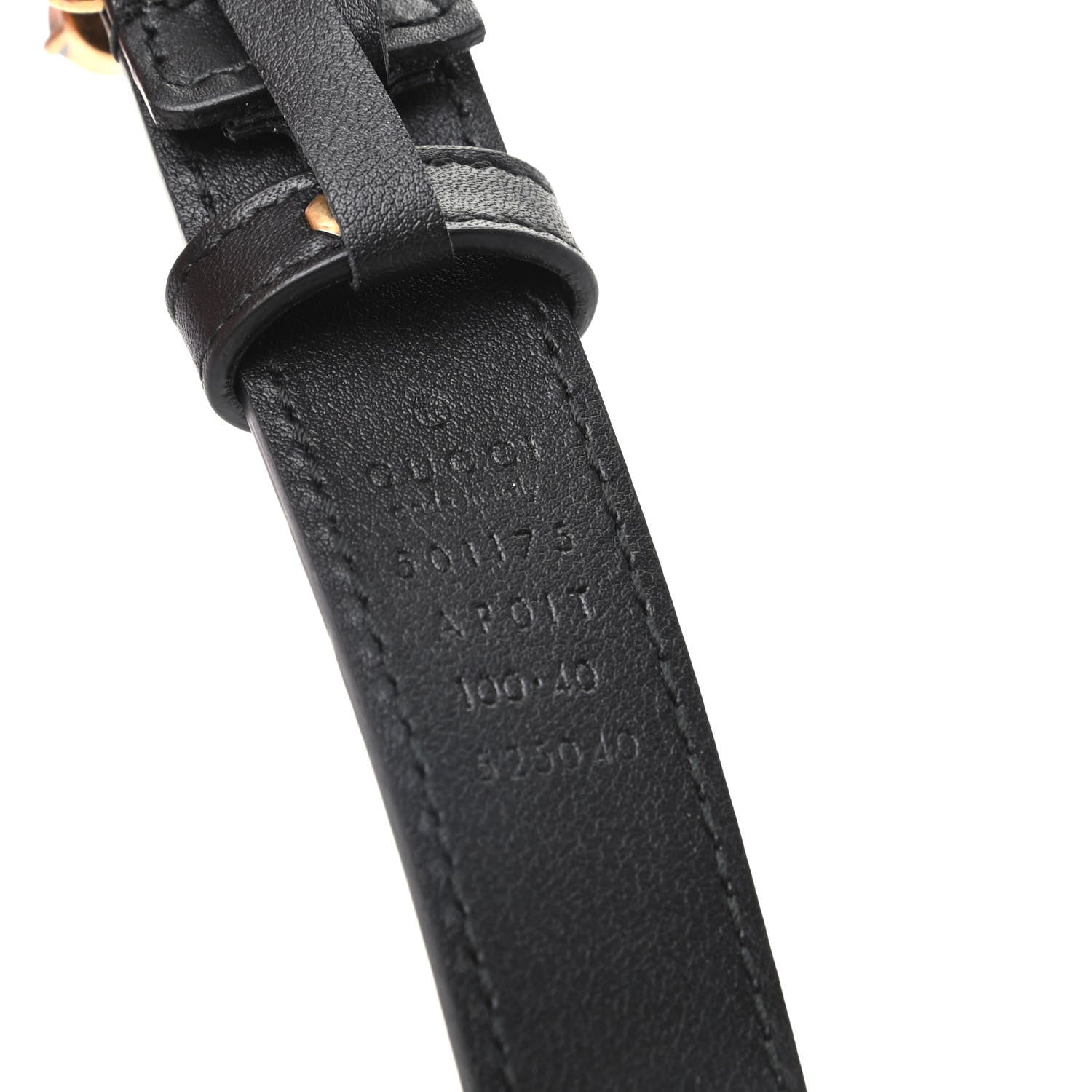 Gucci Calfskin Crystal Double G 30mm Belt 100 40 Black 3 of 5