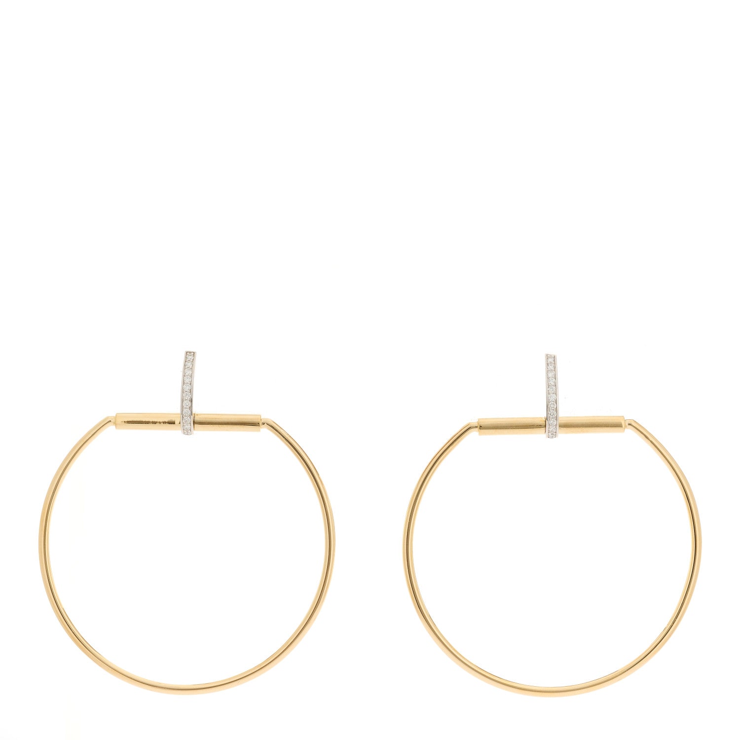 Roberto Coin 18K Yellow White Gold Diamond Classica Parisenne Drop Earrings 1 of 4