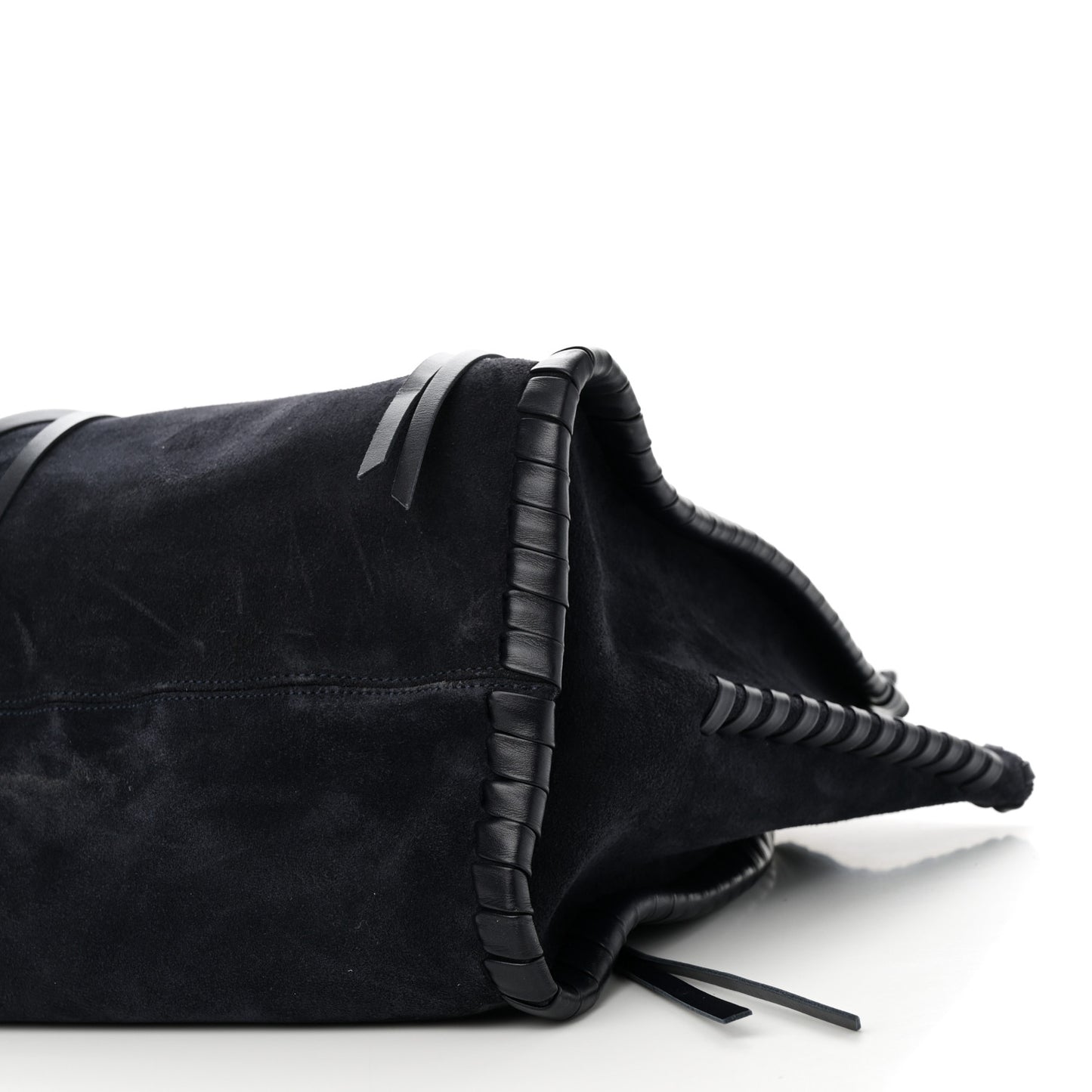 Suede Calfskin Large Mony Tote Midnight