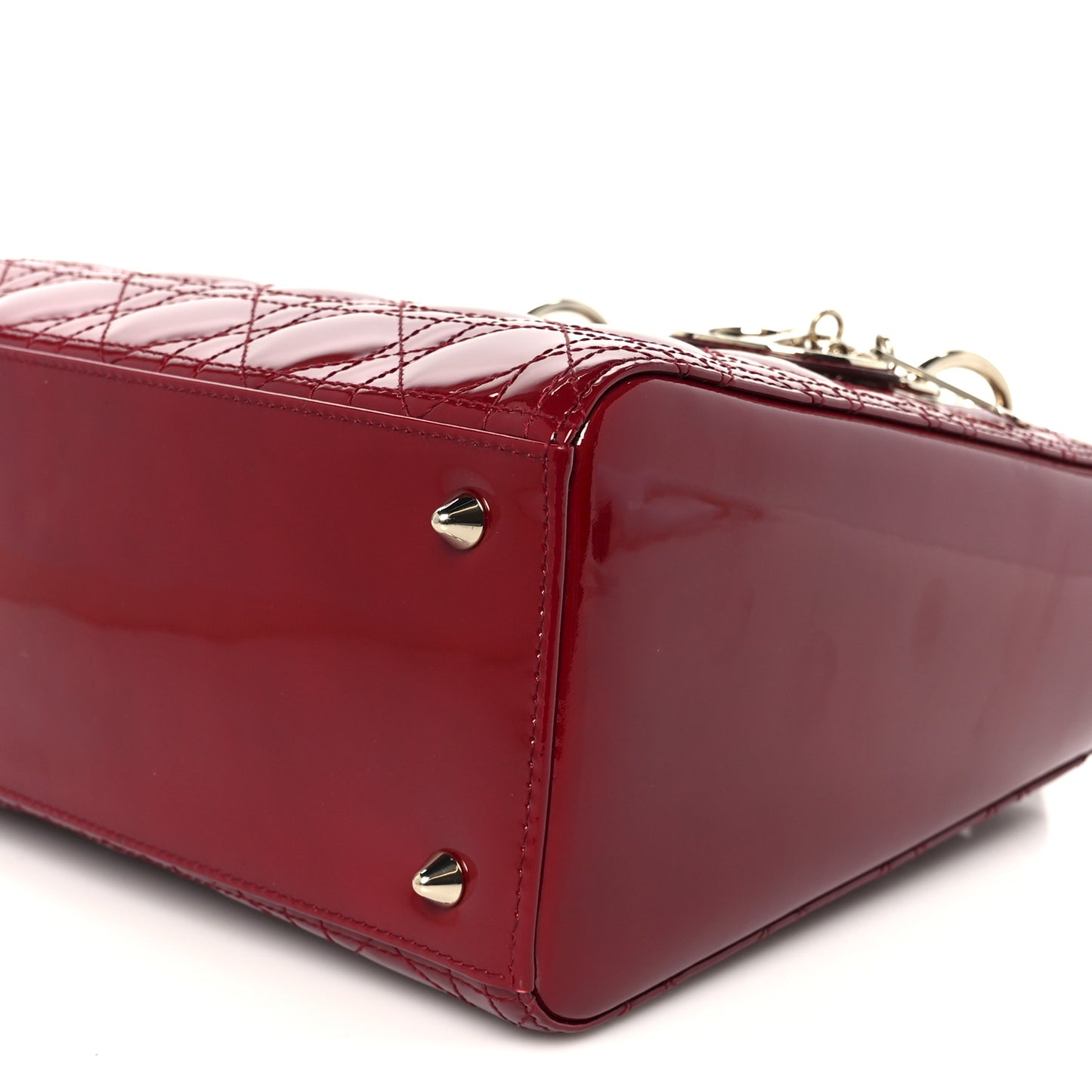 Patent Cannage Medium Lady Dior Red