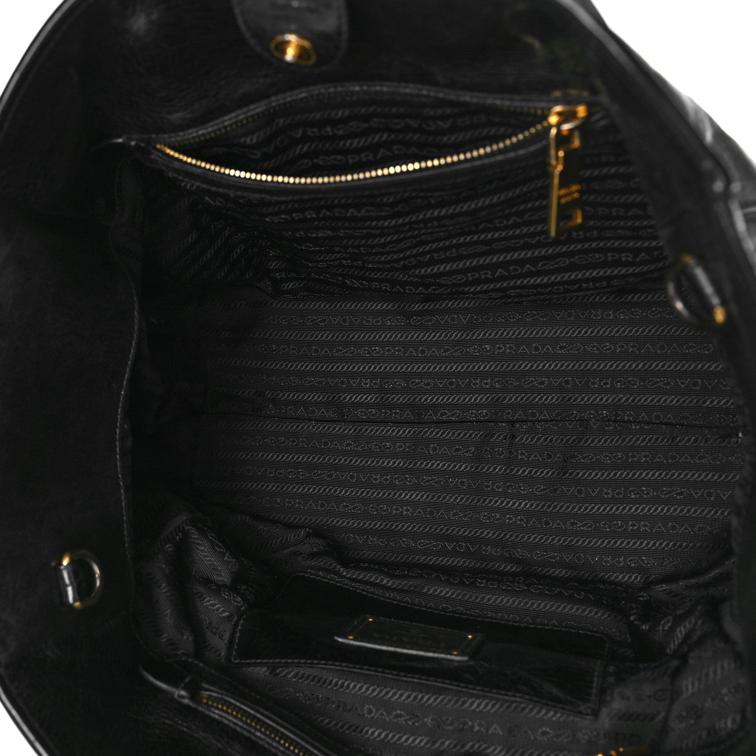 Prada Vitello Shine Tote Black 5 of 9