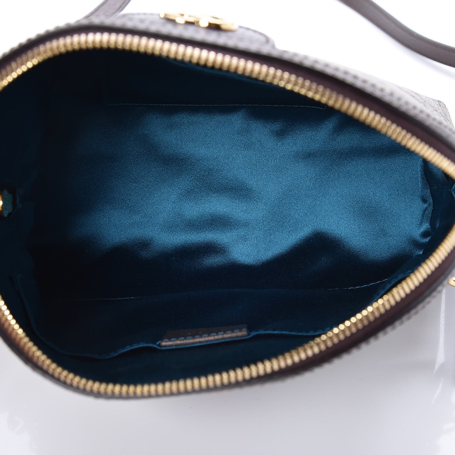 GG Supreme Monogram Textured Dollar Calfskin Web Small Ophidia Dome Shoulder Bag Beige Ebony New Acero