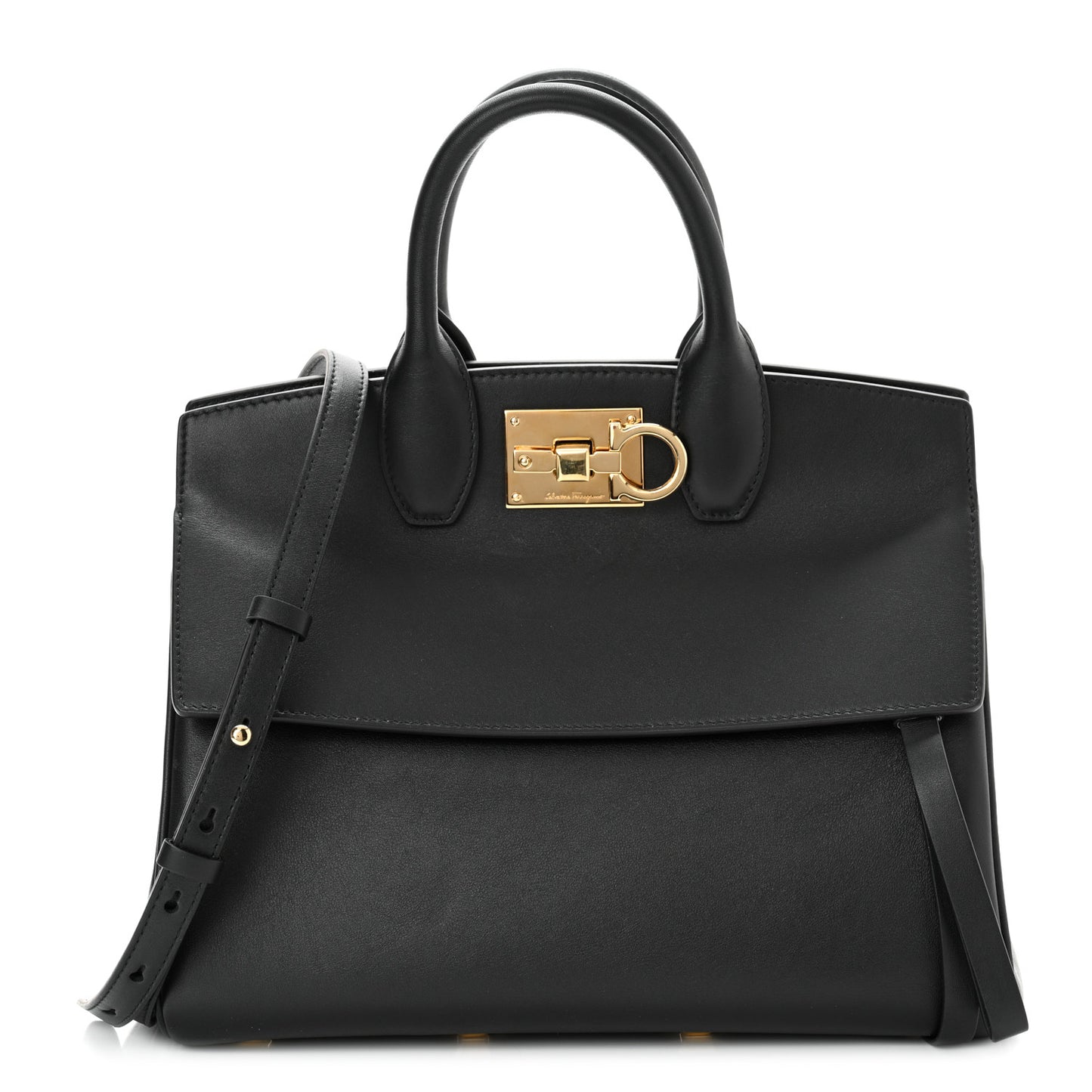 Calfskin Medium Studio Bag Black