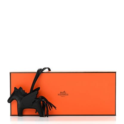 Hermes Milo Lambskin Grigri Rodeo Pegase Horse Bag Charm PM So Black 5 of 5