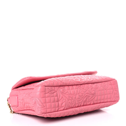 Versace Nappa Barocco Quilted Vanitas Crossbody Pink 4 of 8