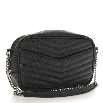 Saint Laurent Grain De Poudre Matelasse Monogram Mini Lou Camera Bag Black 3 of 8