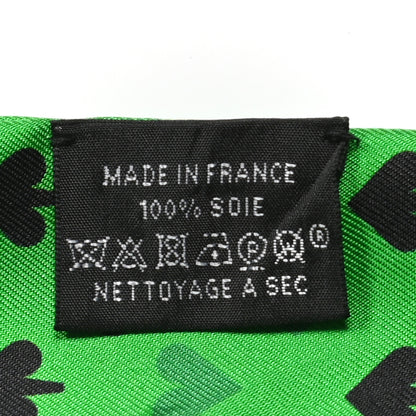 Hermes Silk Jeu de Cartes Twilly Vert Emeraude Black Jaune Soufre 4 of 4