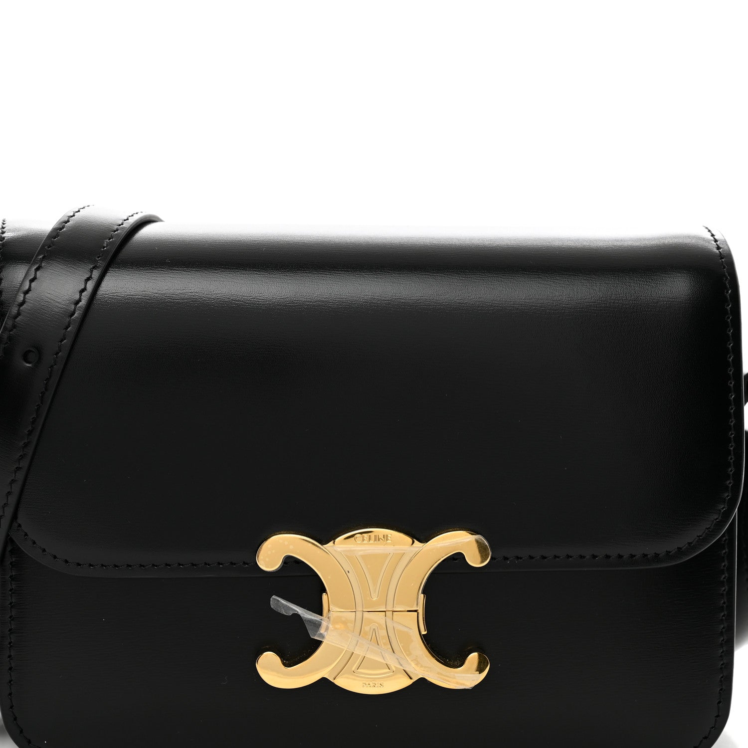 Celine Shiny Calfskin Teen Triomphe Black 5 of 10