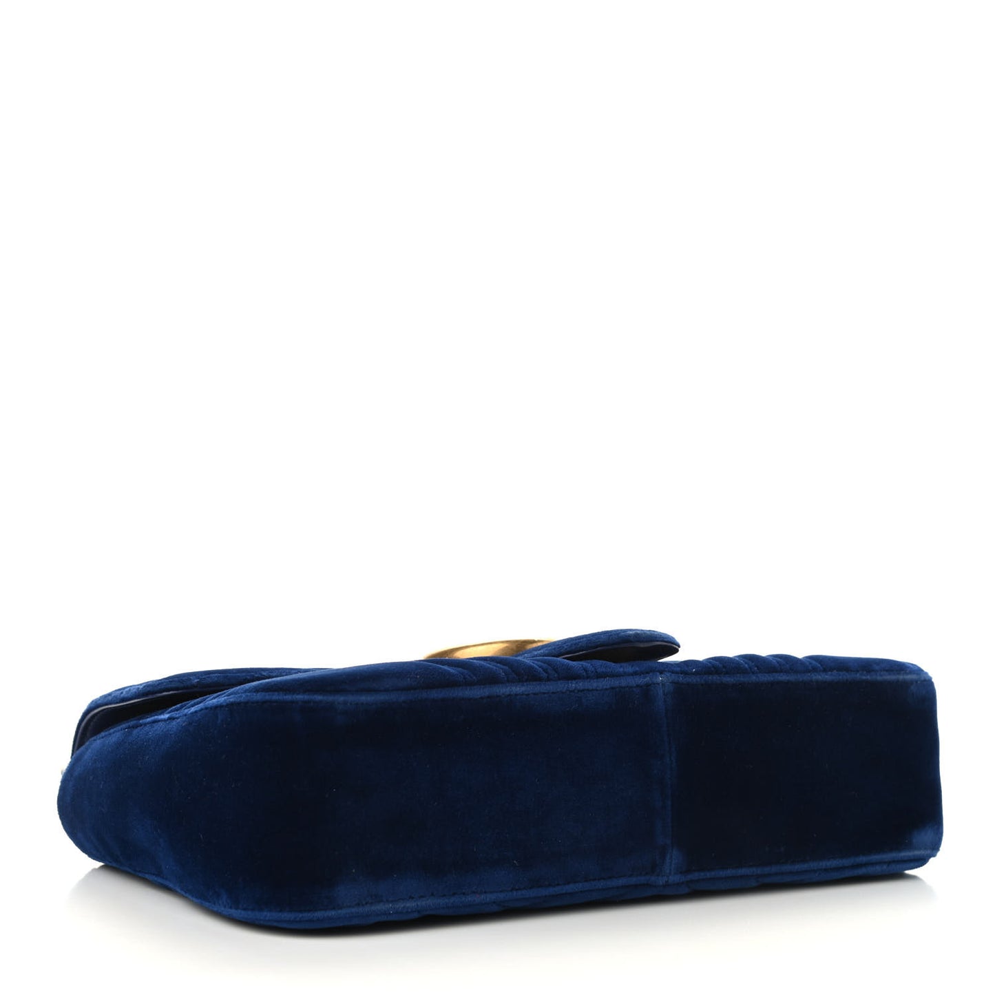 Velvet Matelasse Medium GG Marmont Shoulder Bag Cobalt Blue
