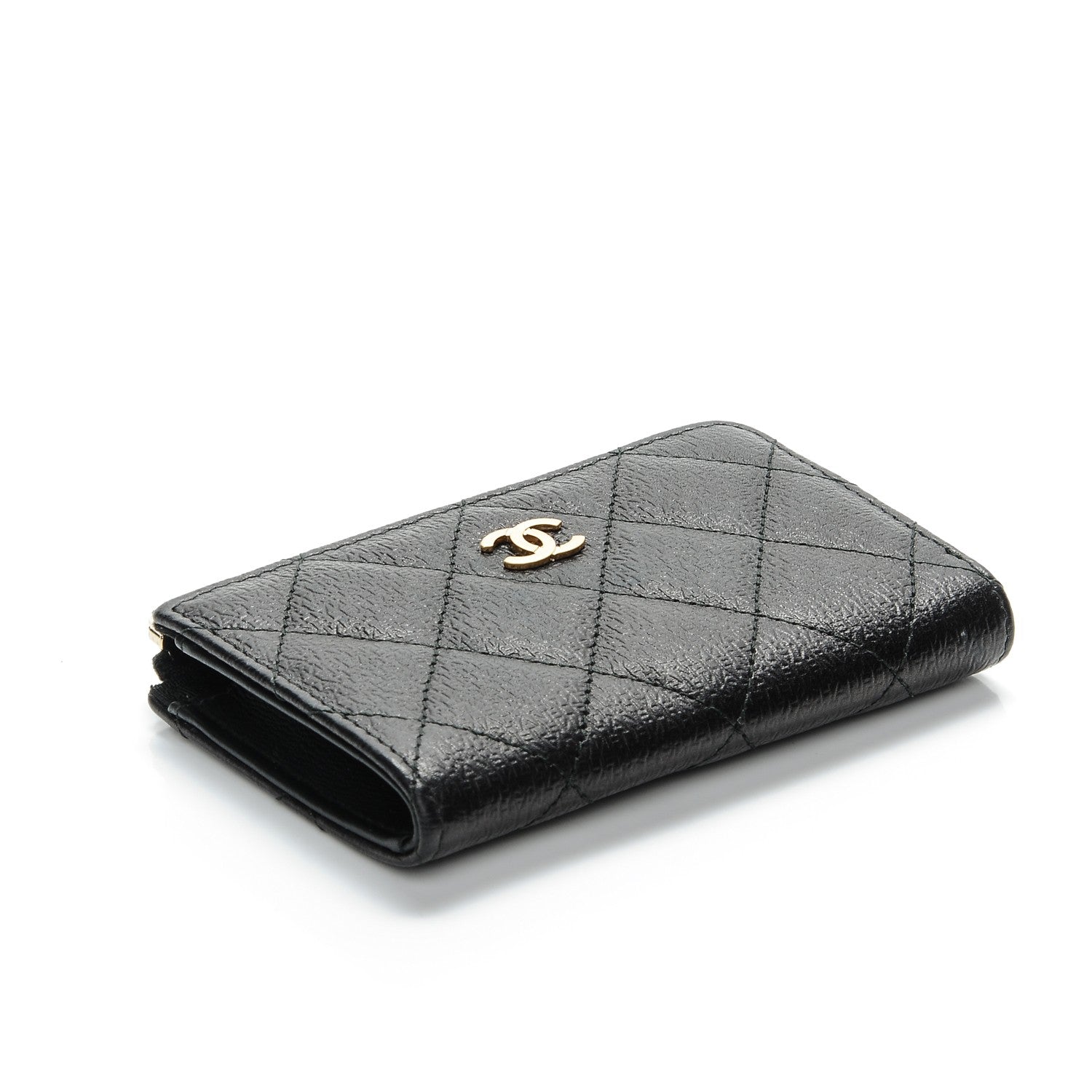 Chanel Letter Calfskin Embossed Quilted Key Holder Case Black 4 of 7