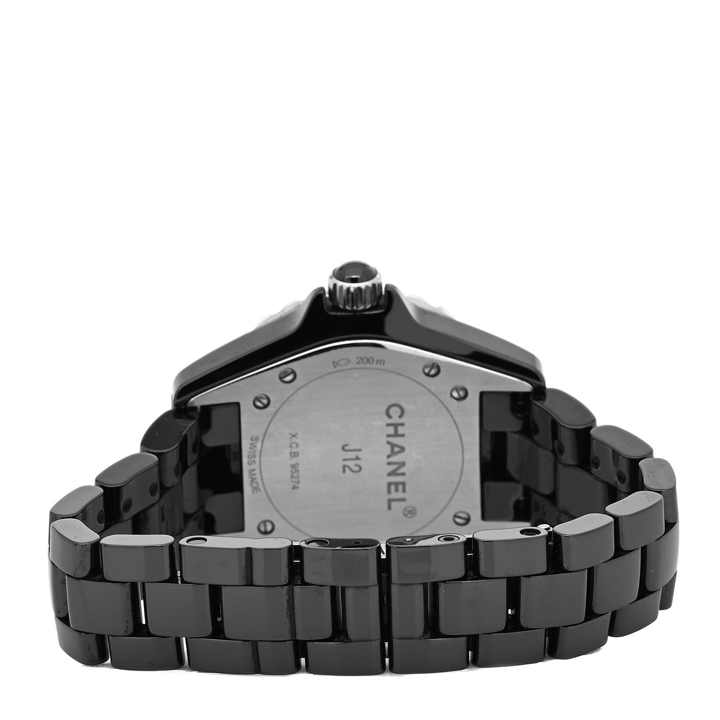 Stainless Steel Ceramic Diamond 33mm J12 Quartz Watch Black