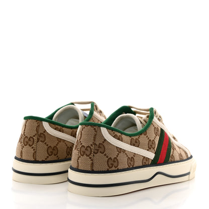 Gucci GG Monogram Web Womens 1977 Tennis Sneakers 38 Beige Ebony Mystic White 4 of 8