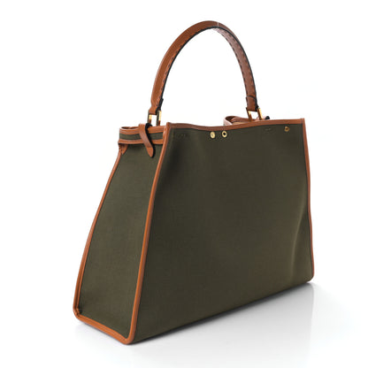 Fendi Canvas Calfskin Large Peekaboo X-Lite Amazzonia Cuoio 3 of 8