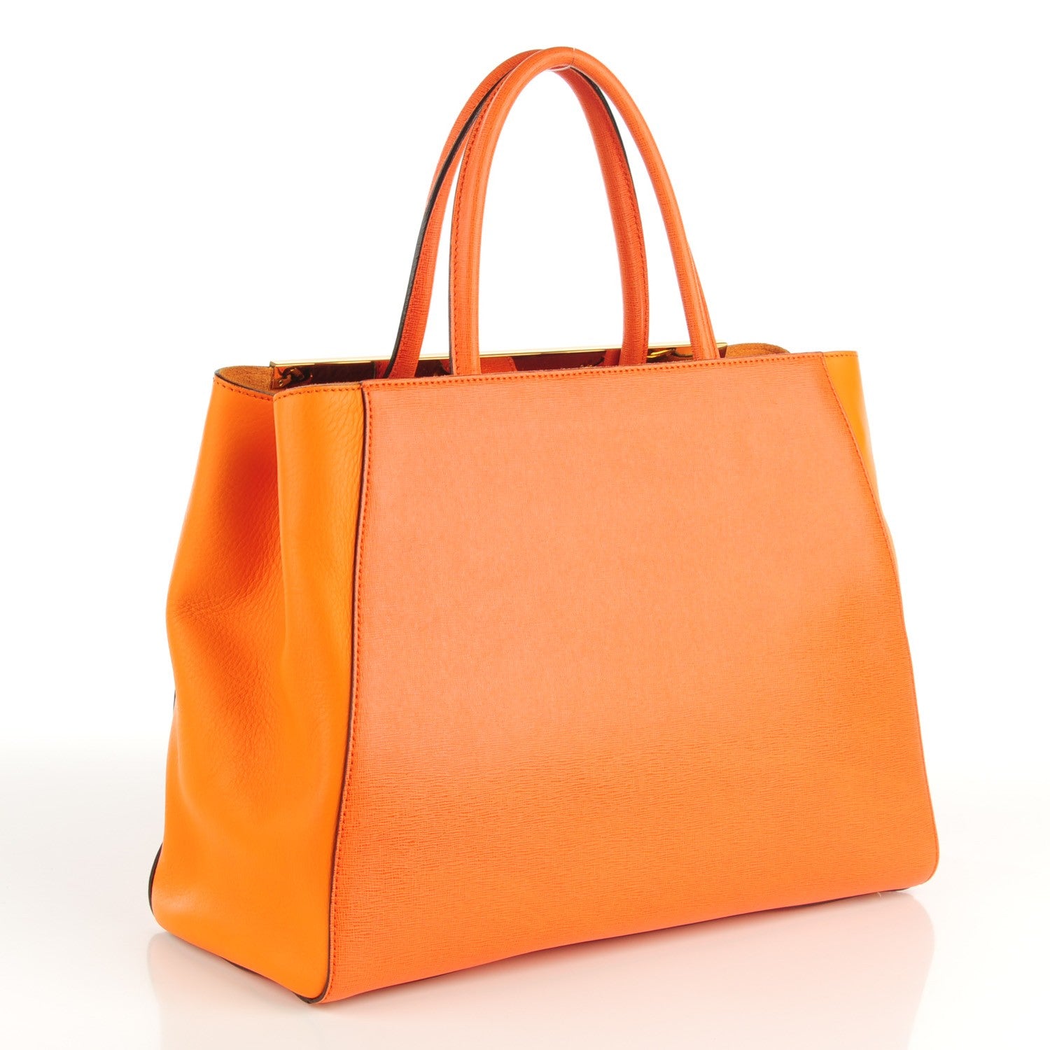 Fendi Vitello Elite Regular 2Jours Tote Arancio 4 of 8