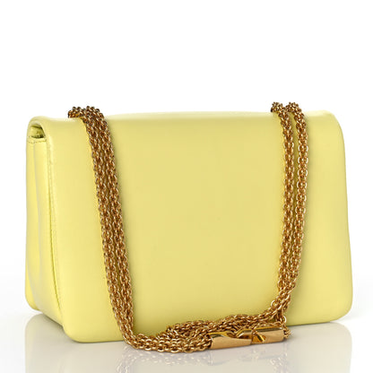 Valentino Garavani Nappa One Stud Chain Clutch Pale Yellow 3 of 9