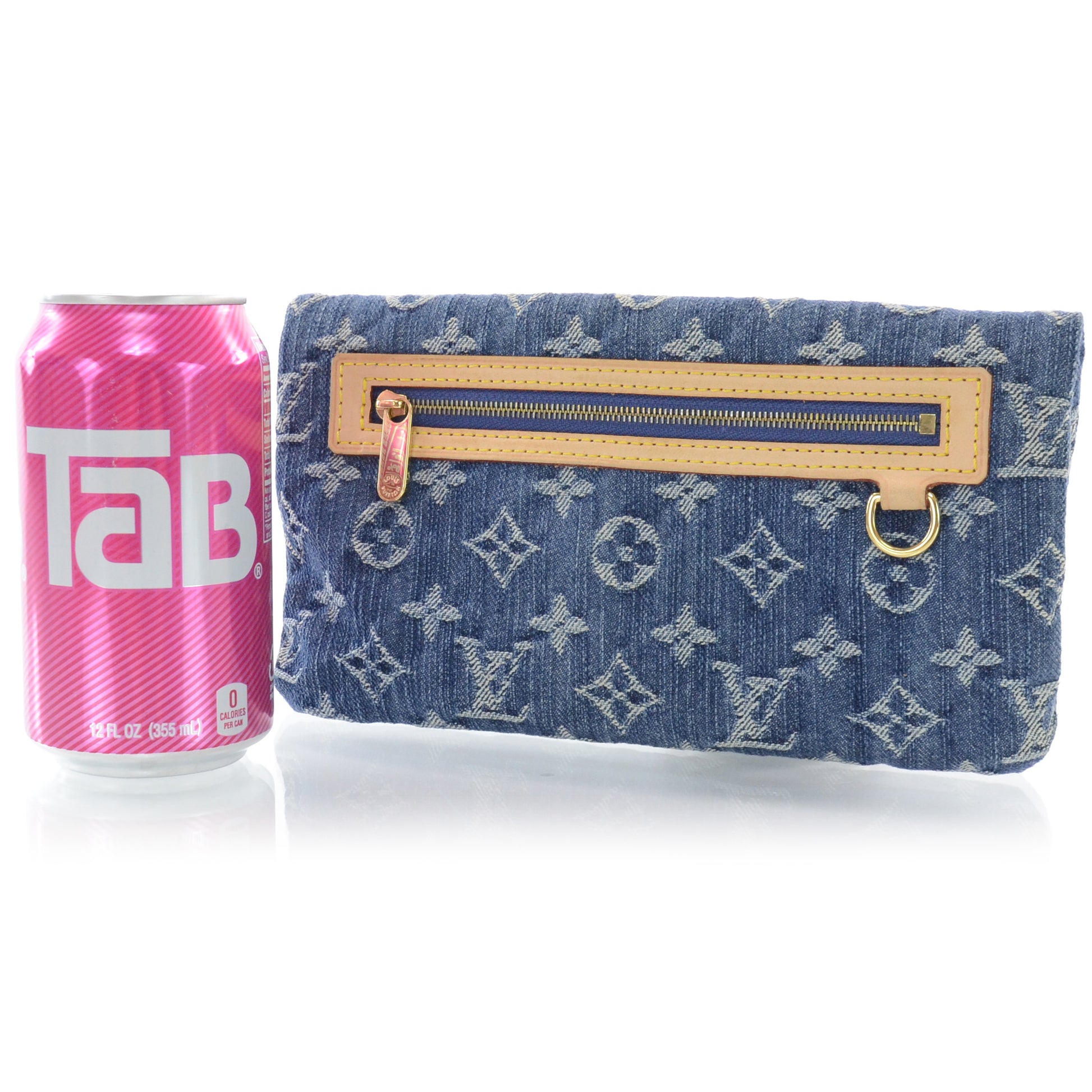 Louis Vuitton Monogram Denim Pochette Plat Clutch Blue 2 of 6