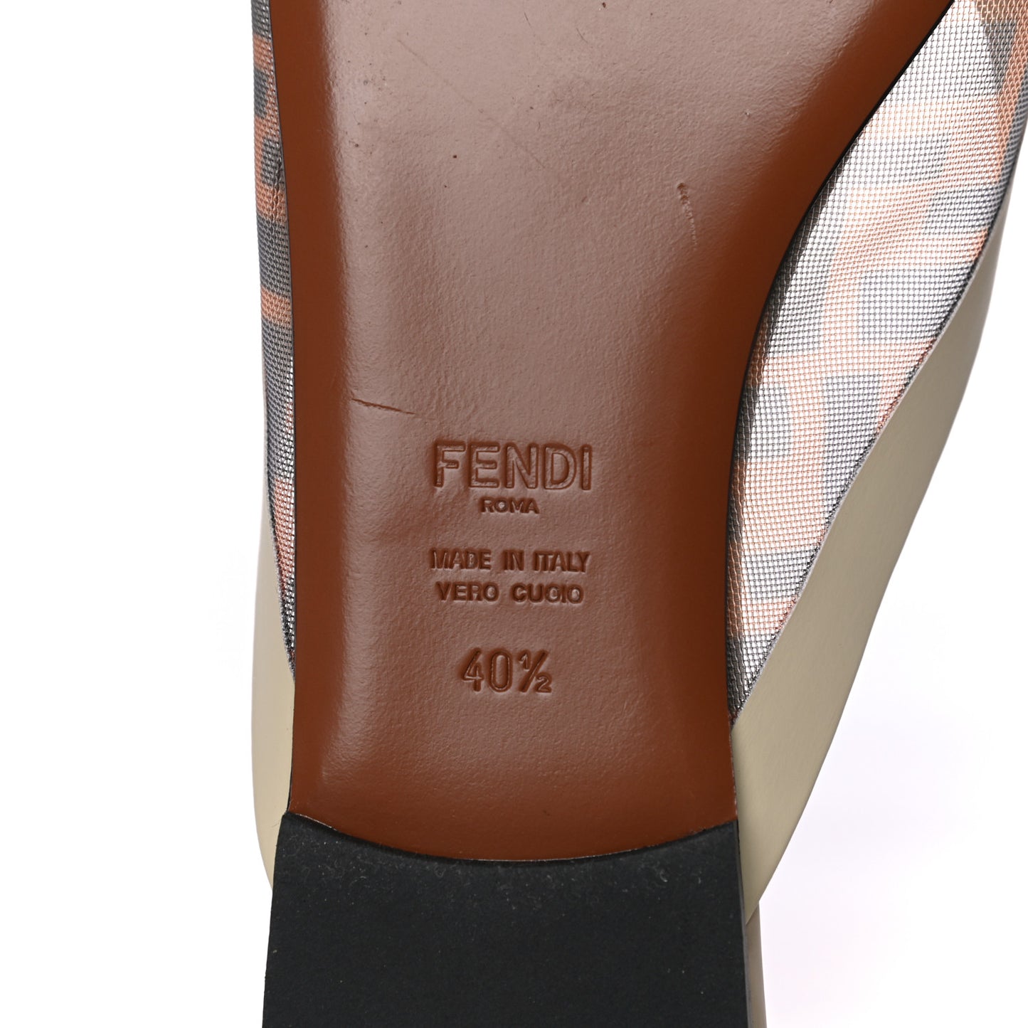 Technical Mesh Vitello FF Colibri Flat Mules 40.5 Tobacco Moro Camelia
