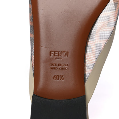 Fendi Technical Mesh Vitello FF Colibri Flat Mules 40.5 Tobacco Moro Camelia 8 of 12