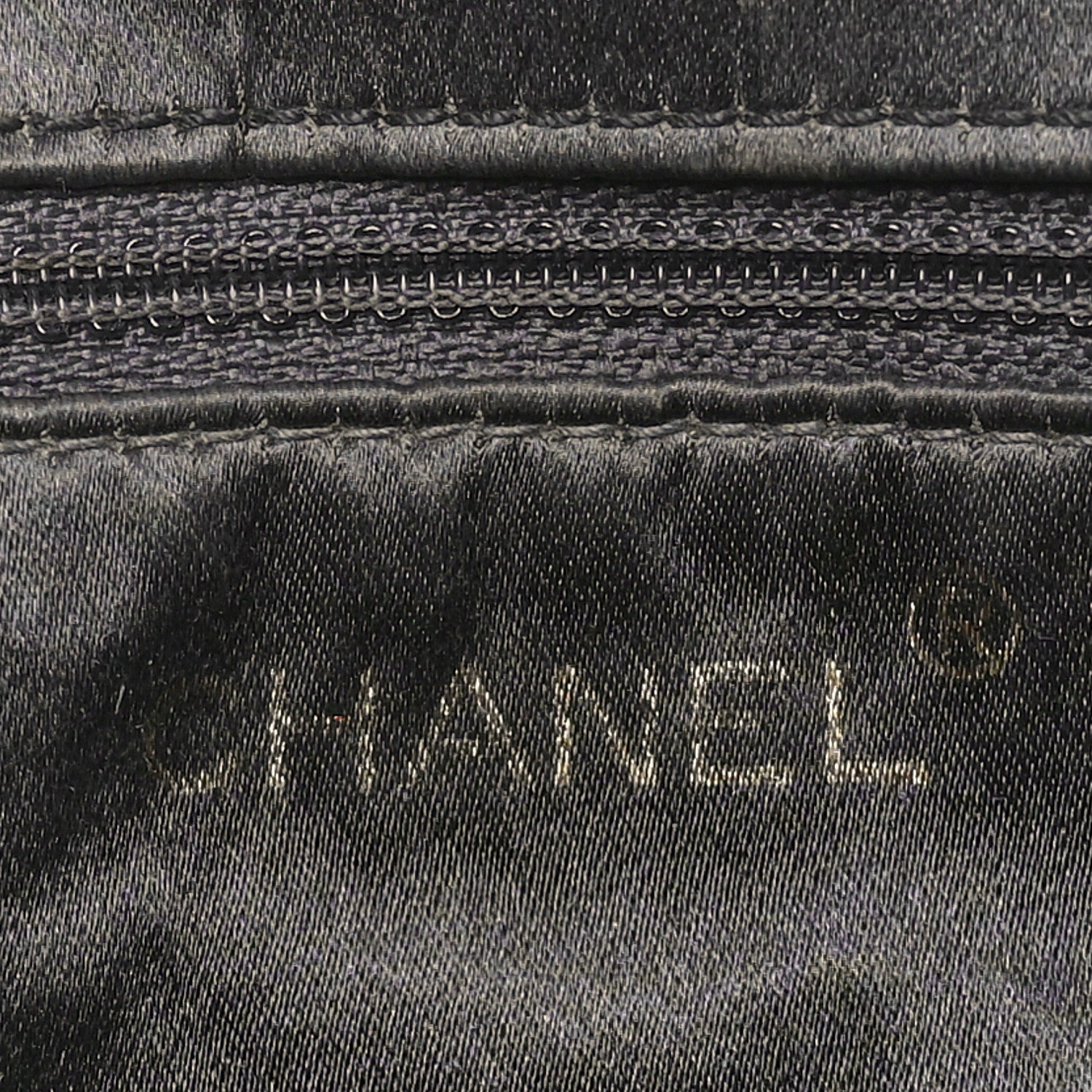 Chanel Satin Quilted Crystal CC Square Flap Grey 6 of 13