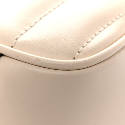 Gucci Calfskin Matelasse Aria Small GG Marmont Shoulder Bag Mystic White 11 of 12