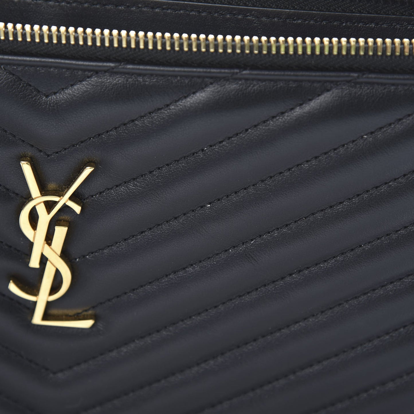 Calfskin Matelasse Chevron Monogram Document Holder Black