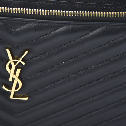 Saint Laurent Calfskin Matelasse Chevron Monogram Document Holder Black 8 of 10