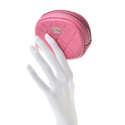 Chanel Iridescent Caviar Quilted Zip Around Classic Coin Purse Pink 2 of 7