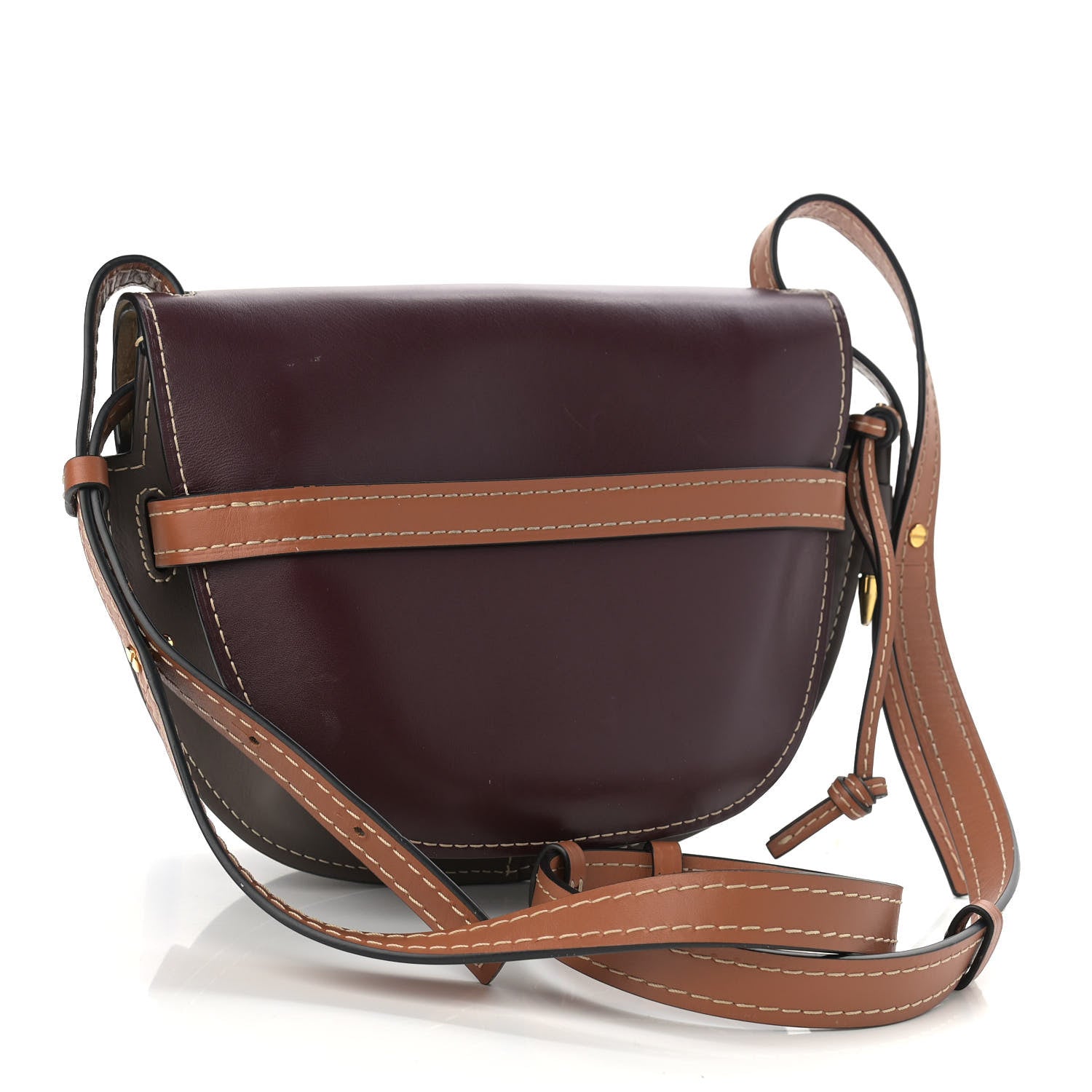 Loewe Calfskin Mini Gate Crossbody Bag Oxblood Tan Taupe 3 of 16