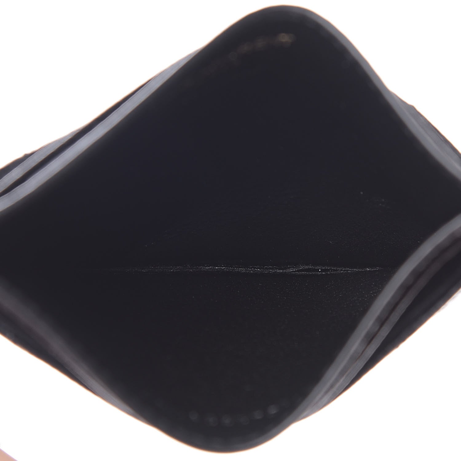 Saint Laurent Grain De Poudre Matelasse Chevron Monogram Credit Card Case Black 5 of 8