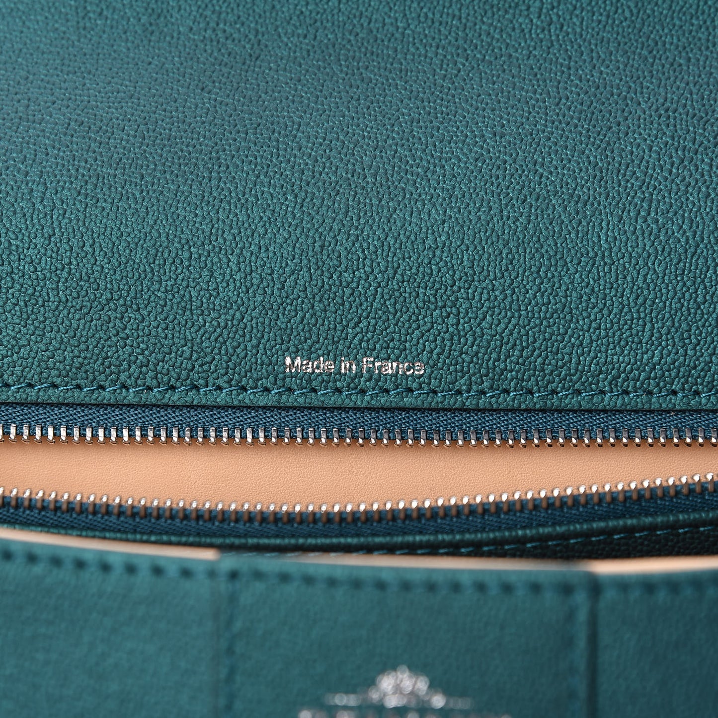 Metallic Calfskin MM Brillant Satchel Satin Peacock