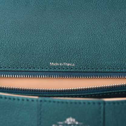 Delvaux Metallic Calfskin MM Brillant Satchel Satin Peacock 7 of 12