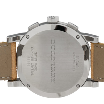 Burberry Stainless Steel Calfskin 43mm Haymarket Chronograph Quartz Watch BU9360 4 of 4