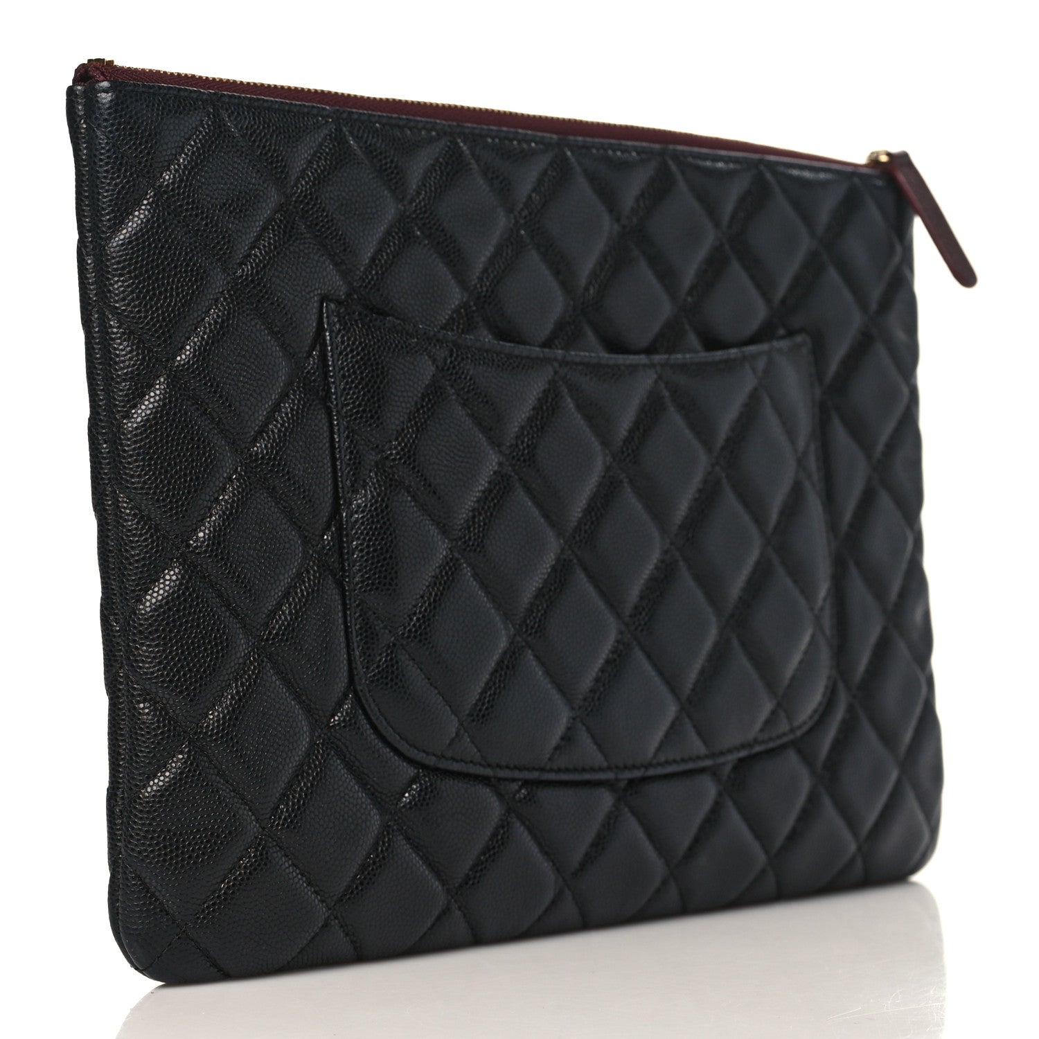 Chanel Caviar Quilted Medium Cosmetic Case Black 3 of 9