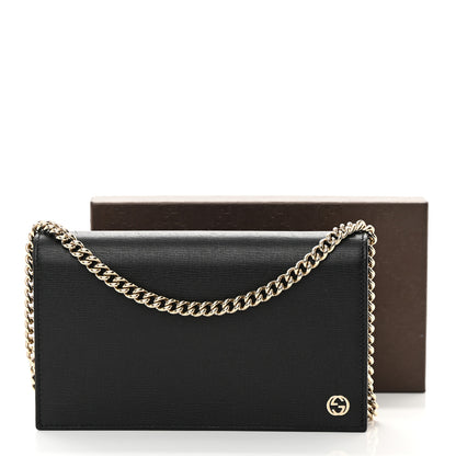 Gucci Textured Calfskin Medium Betty Chain Wallet Black 14 of 14