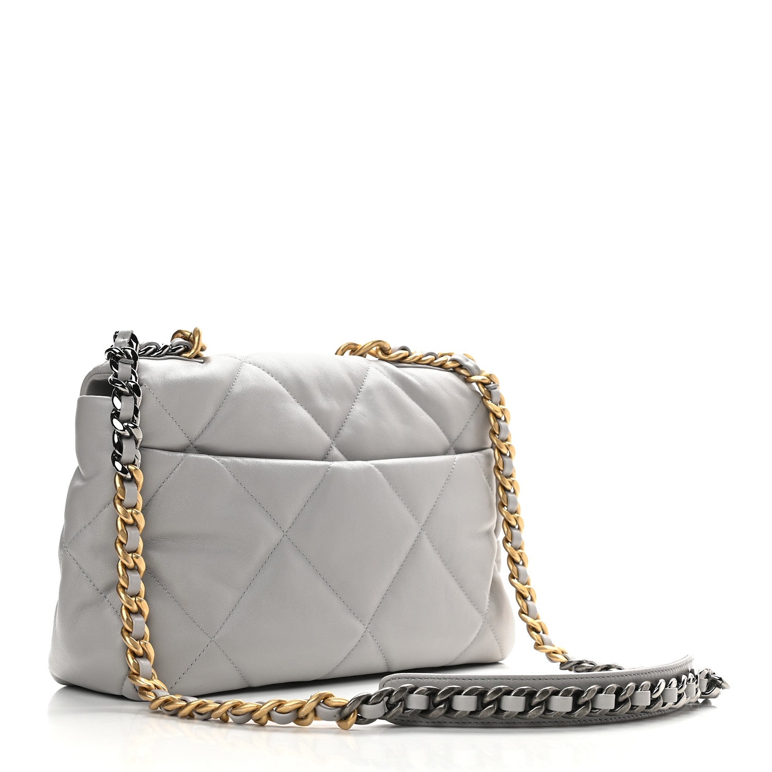 Chanel Lambskin Quilted Large Chanel 19 Flap Grey 3 of 9