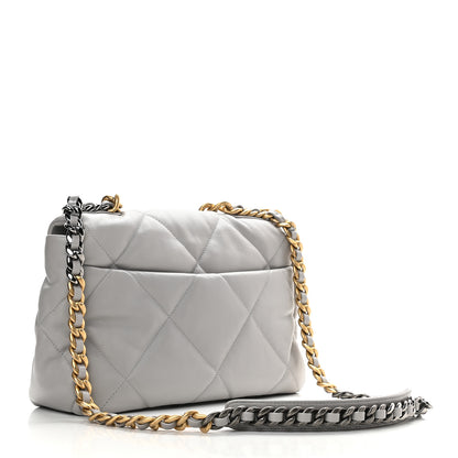 Chanel Lambskin Quilted Large Chanel 19 Flap Grey 3 of 9