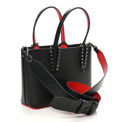 Christian Louboutin Calfskin Spikes Mini East West Cabata Tote Black 3 of 9