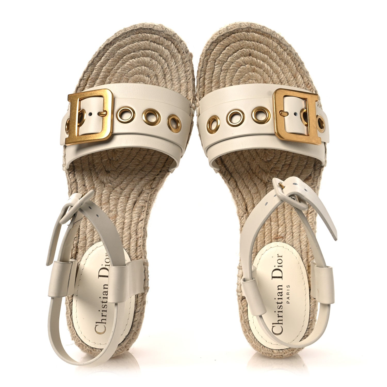 Christian Dior サンダル 40 Christian Dior Calfskin D-Dior Espadrille Platform Sandals 40 Off