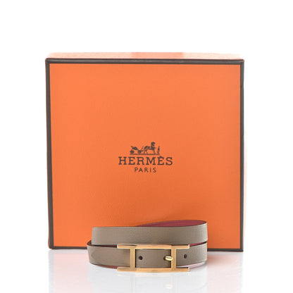 Hermes Swift Behapi Double Tour Bracelet T2 Gris Asphalte Bordeaux 9 of 9