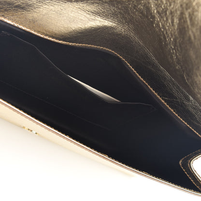 Saint Laurent Metallic Calfskin Monogram Large Belle De Jour Clutch Gold 4 of 4