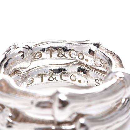 Tiffany Sterling Silver Bamboo Set of 2 Stackable Rings 43 2.75 5 of 8
