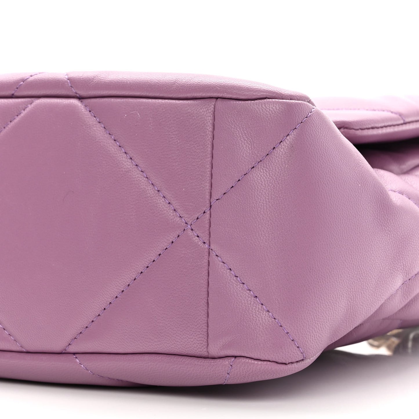 Goatskin Quilted Large Chanel 19 Flap Purple