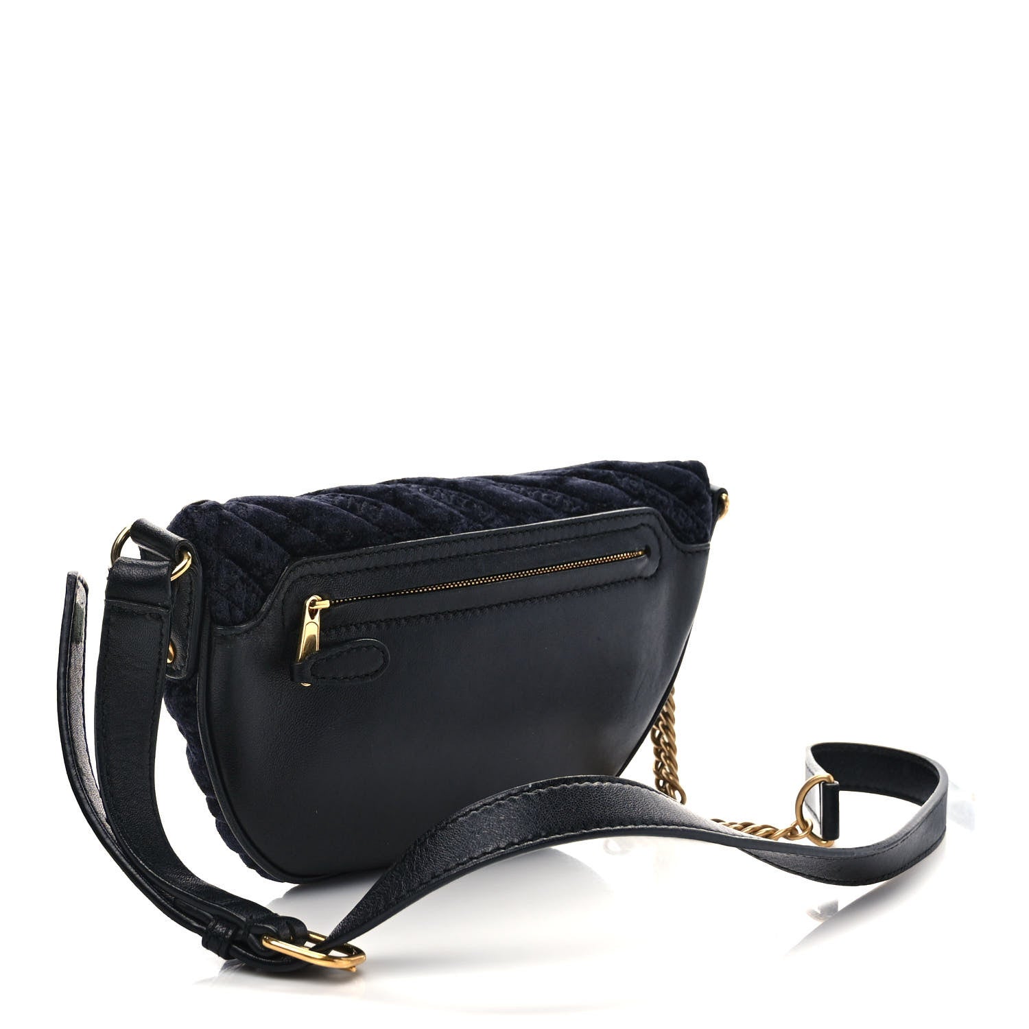 Balenciaga Crushed Velvet Logo Embossed XXS Souvenir Belt Bag Black 3 of 11