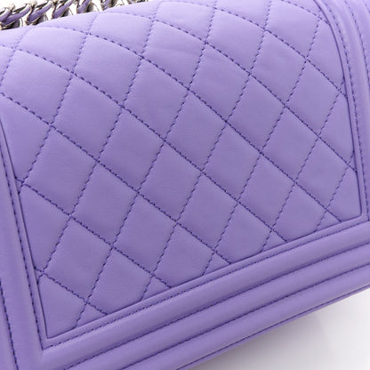 Chanel Lambskin Quilted Small Boy Flap Purple 11 of 11