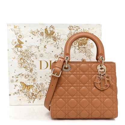 Christian Dior Lambskin Cannage Medium Lady Dior Amber 8 of 8